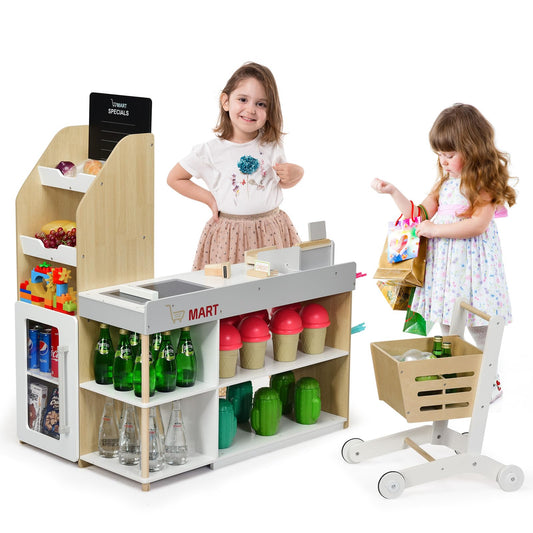 Supermarket Play Set with Shopping Cart for Toddlers
