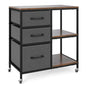 3-Drawer Mobile File Cabinet, Lateral Stationery Wooden Storage Cabinet