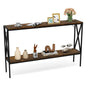 Industrial Console Table 2-Tier Narrow Sofa Table Behind Couch