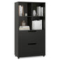 130cm Tall Bookcase, Wooden Cube Bookshelf Storage Cabinet