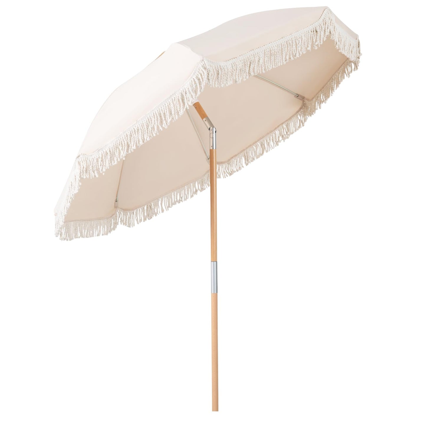 Beach Parasols with Fringe, UPF50+ Sun Protection Sunshade Shelter