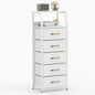 5-Drawer Storage Cabinet with Detachable Foldable Fabric Drawers and Anti-Tipping Kits