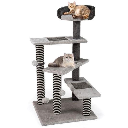 Cat Tree, 93cm Tall Modern Cats Tower with Padded Top Perch