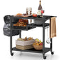 2 or 3 Shelf Movable Pizza Oven Table Stand with 4 Lockable Wheels