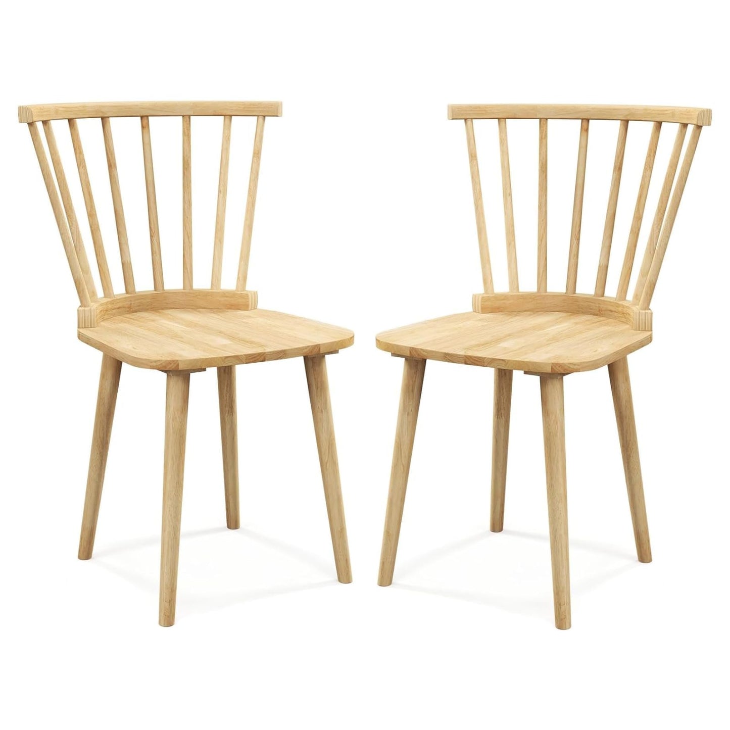 GiantexUK Dining Chairs Set of 2, Windsor Style Chairs with High Spindle Backrest