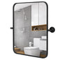 Black Metal Framed Pivot Rectangle Wall-Mounted Mirror