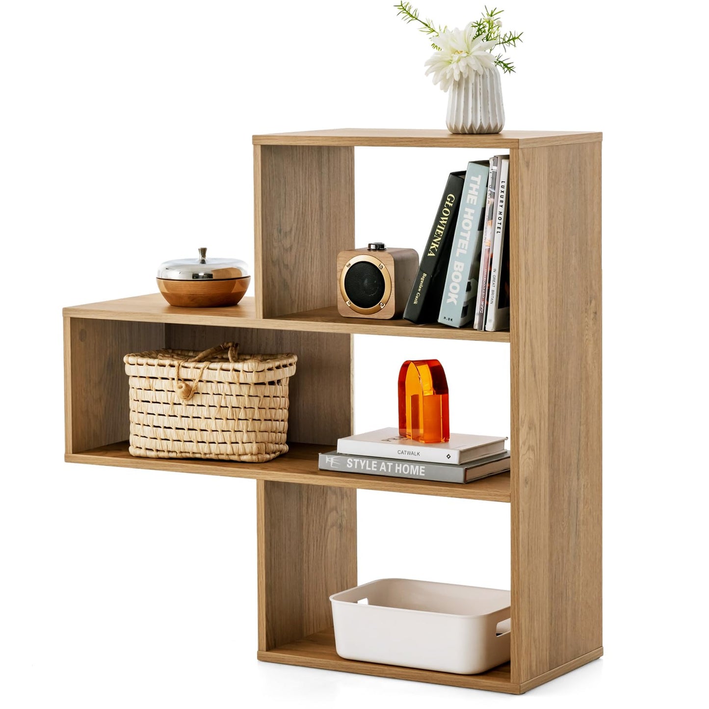 Wooden Bookshelf, 3 Tier Freestanding Separable Bookshelf