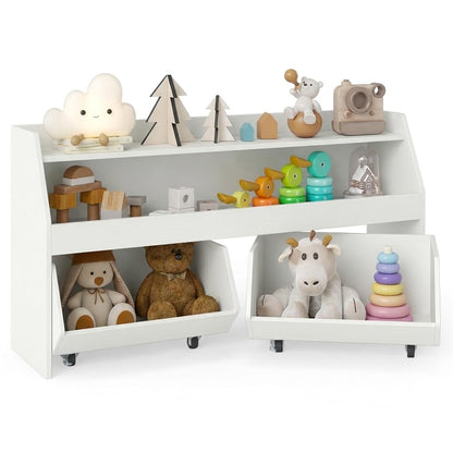 Toy Storage Organizer Kids Bookcase Display Shelf