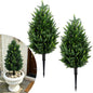 Set of 2 Artificial Topiary Ball Trees, Faux Shrub Bushes