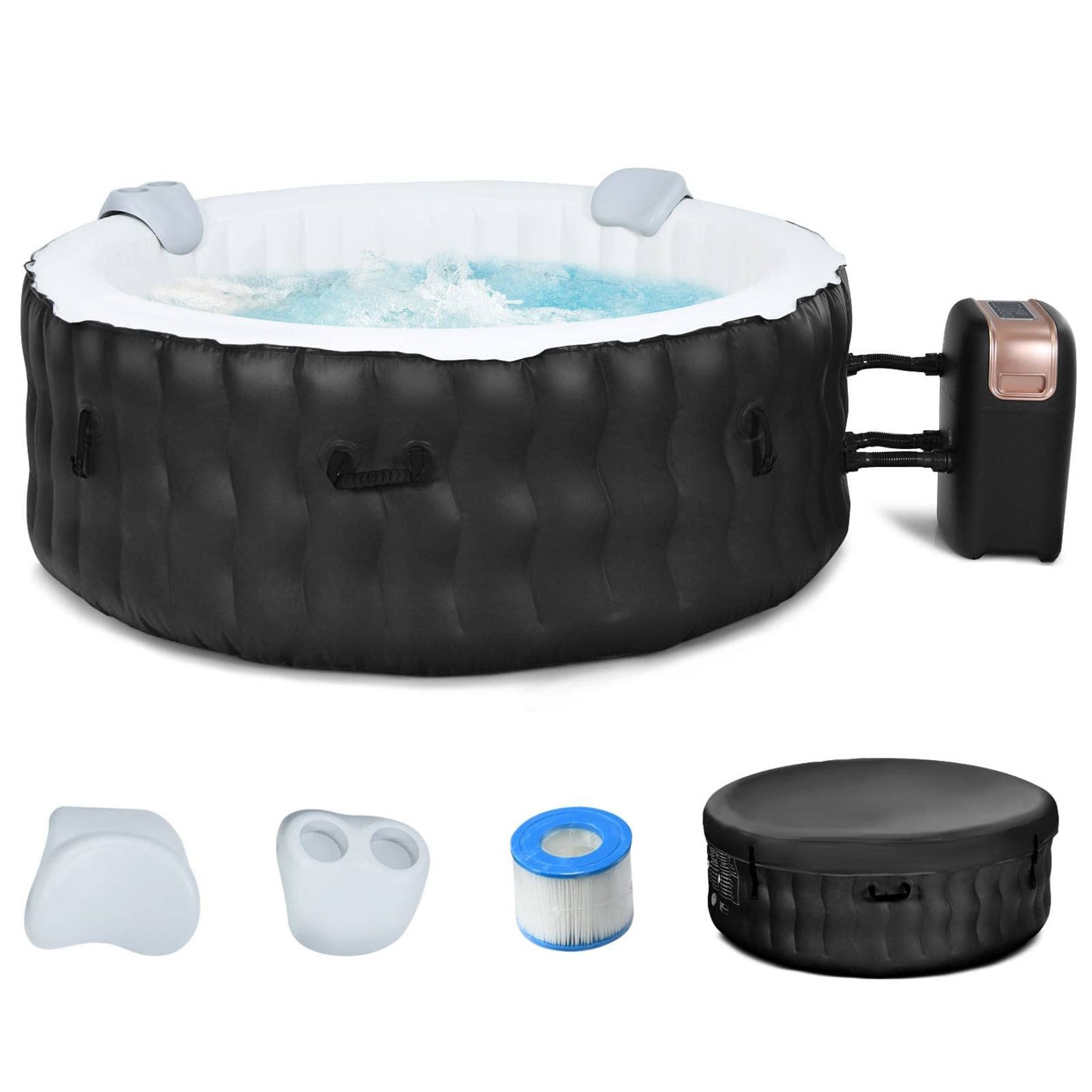 4-6 Person 108 Bubble Jets Outdoor Inflatable Hot Tubs with Headrest