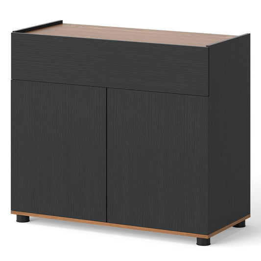 Storage Cabinet, 2 Door Buffet Sideboard with Push-to-Open Design, Drawer & 2 Anti-tipping Devices