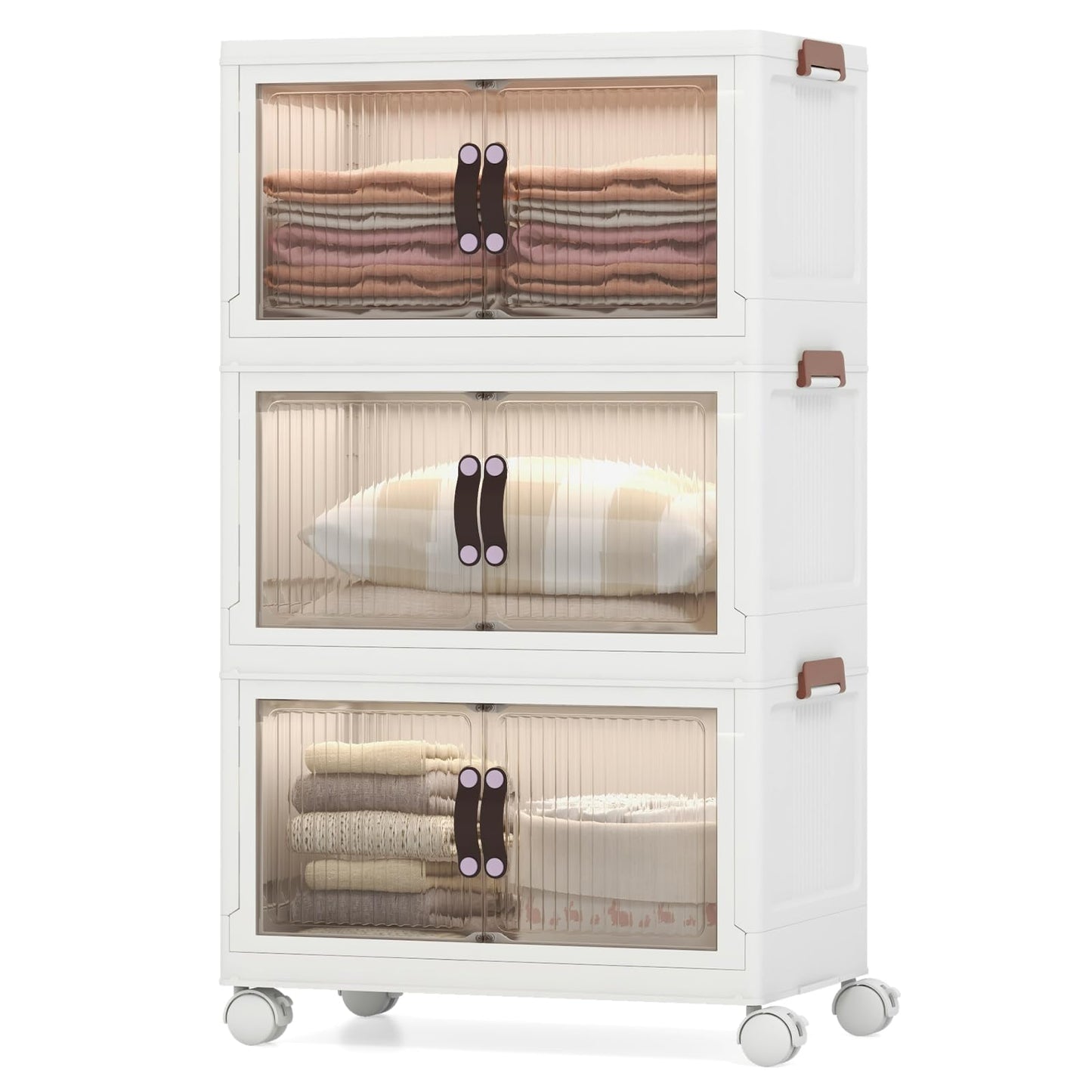 25.5 Gal Storage Bins with Magnetic Doors and Lockable Casters