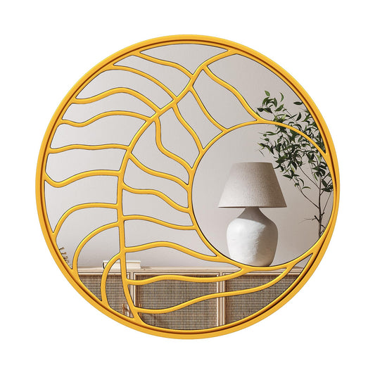 Gold Wall Mirror with Irregular Frame for Living Room Entryway