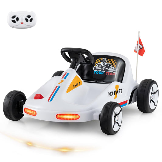 12V Kids Electric Go Kart with Remote and 3 Speeds and Lights