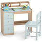 Kids Table and Chair Set, Wooden Children Desk and Chair with 3 Drawers