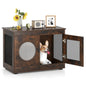 Dog Crate Furniture with Metal Mesh & Translucent Window for Small Medium Dogs