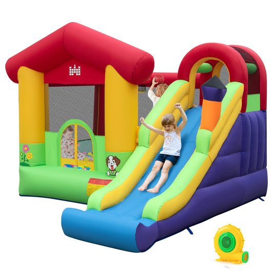 Inflatable Bouncy Castle, Kids Jumping House with Air Blower, Slide