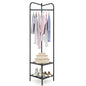 Corner Coat Rack with Shelves and Top Hanger