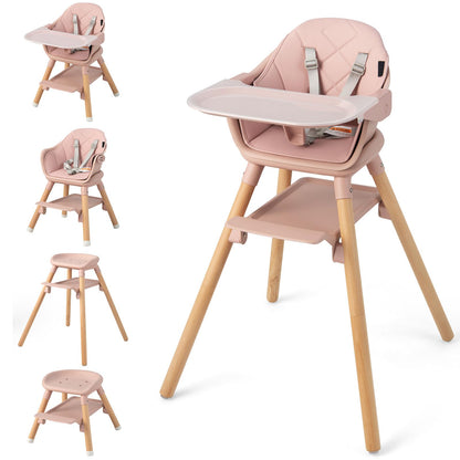 3 in 1 High Chairs for Babies and Toddlers with Foot Rest and Removable Double Tray