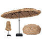 4.5m Double-Sided Thatched Tiki Parasol, Outdoor Extra Large Sun Umbrella