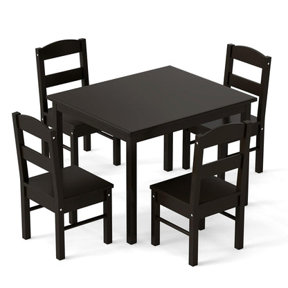 5pcs Activity Wooden Children Desk Chair Set for Preschool Girls Boys