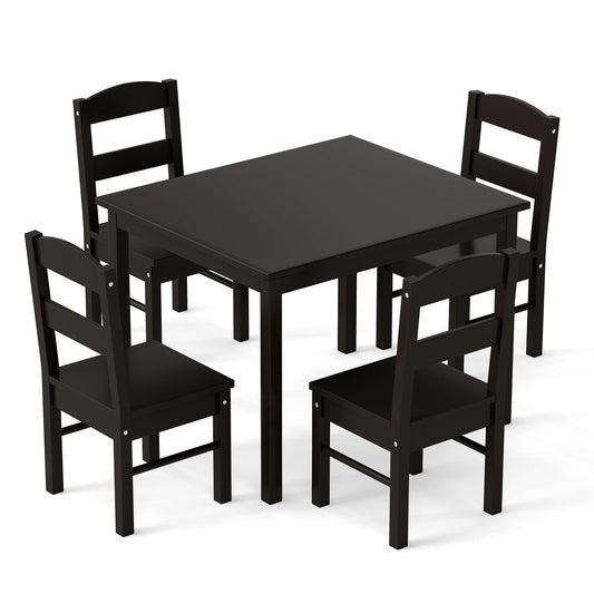 5pcs Activity Wooden Children Desk Chair Set for Preschool Girls Boys