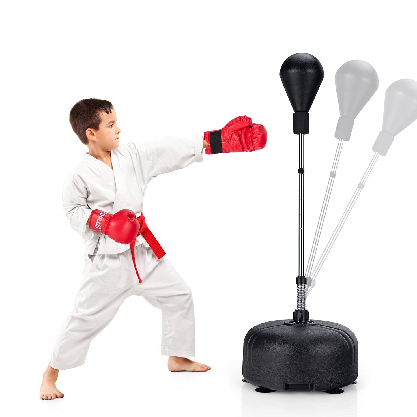 Punching Bag with Stand and Gloves