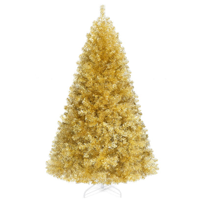 6FT Gold Artificial Christmas Tree, Hinged Xmas Pine Trees