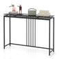 Narrow Console Table 120cm Long Hallway Table with Metal Frame & Faux Marble Top