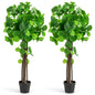Artificial Crabapple Tree Fake Plant in Pot with Real Wood Trunk and Branches