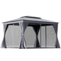 Outdoor Double-Roof Patio Gazebo Canopy Tent with Mesh Netting