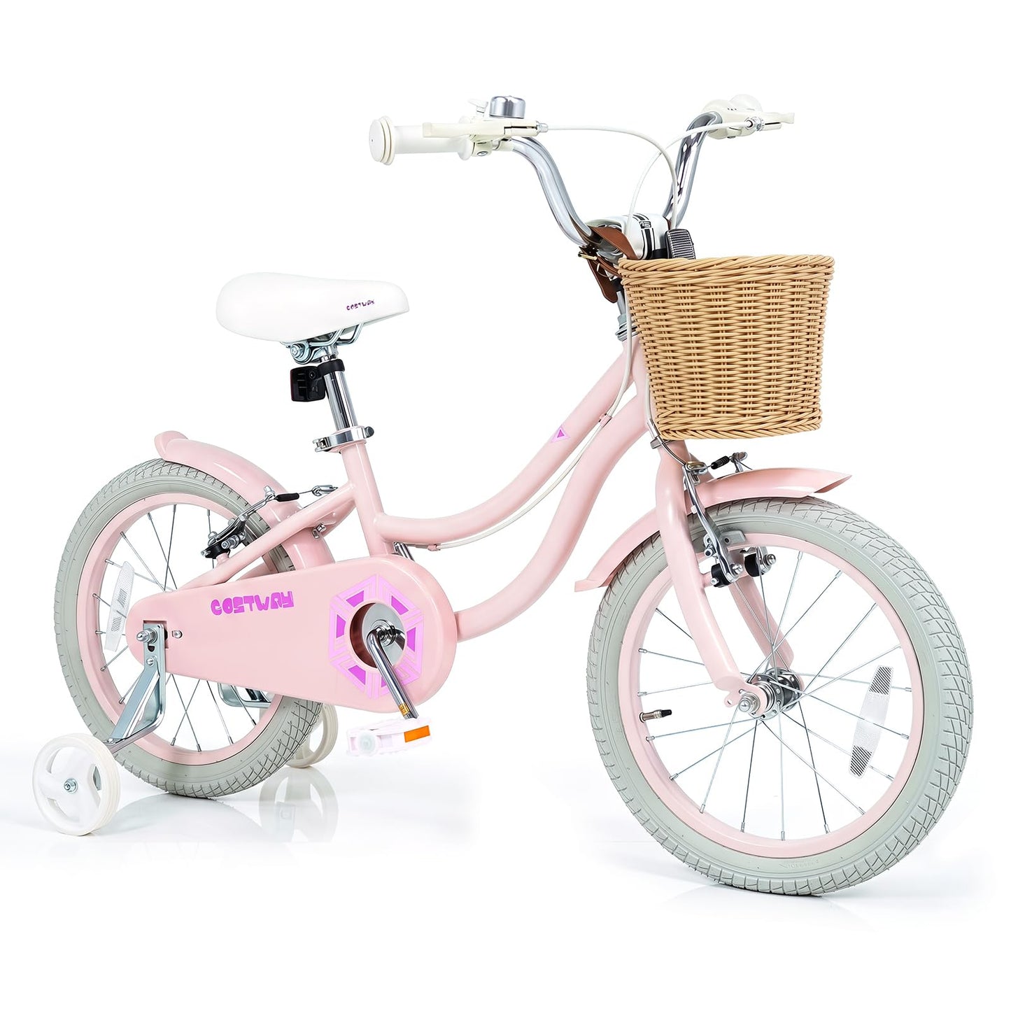 Kids Bike, Children's Training Bicycle | Toddler Bike with Detachable Training Wheels, Basket