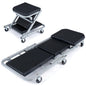 6 Rotatable Wheels, Z-Creeper Seat, Padded Mechanics Creeper Stool