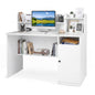 120CM Computer Desk, Wooden PC Laptop Table Writing Workstation with Monitor Stand