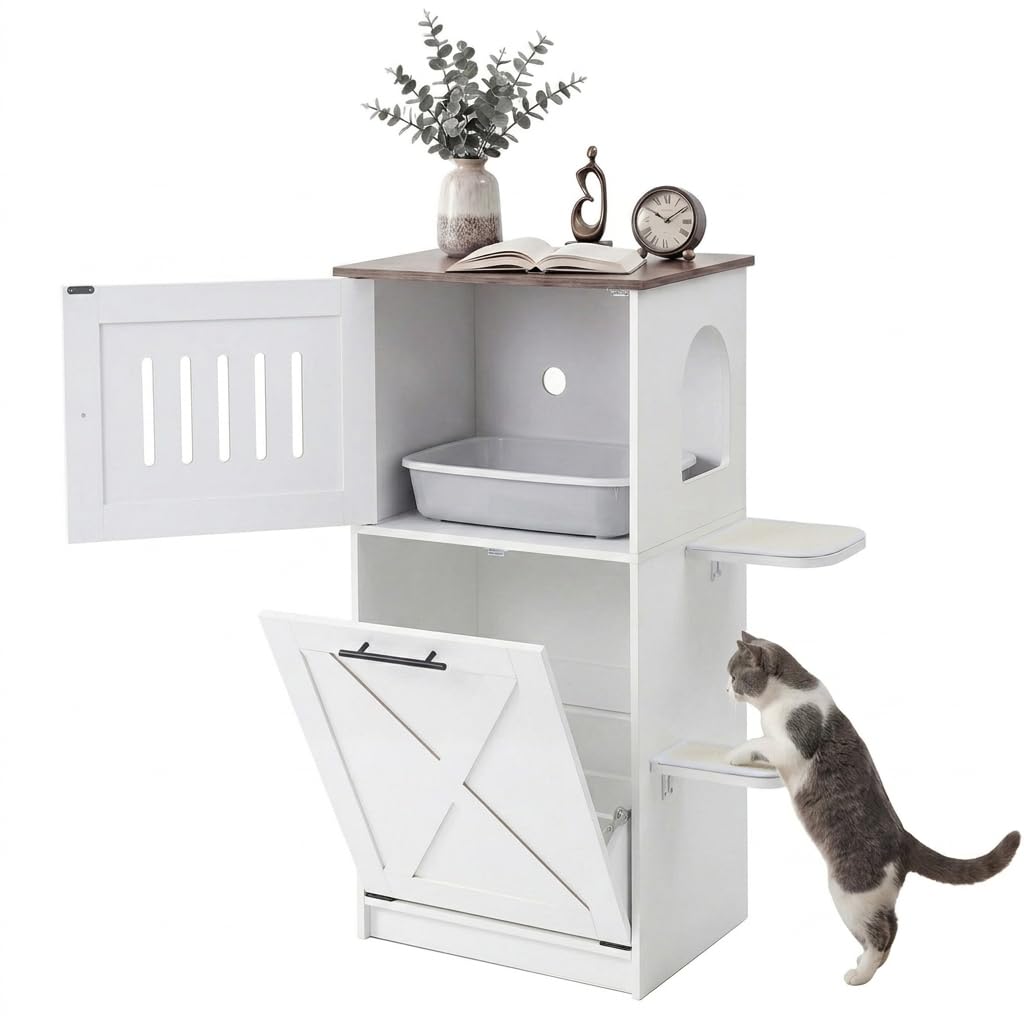 Cat Litter Box Enclosure Furniture Hidden Litter Box for Kitten