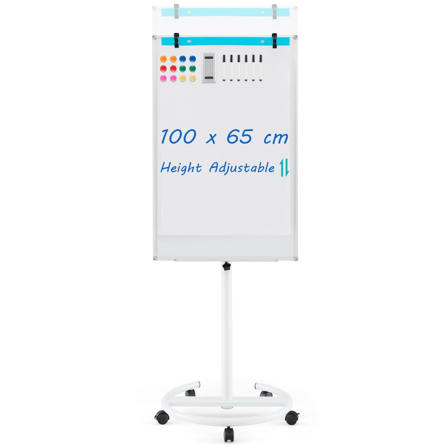 100x65cm Height Adjustable Dry Erase Board with Stand