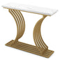 Faux Marble Slim Entryway Table Sofa Side Table