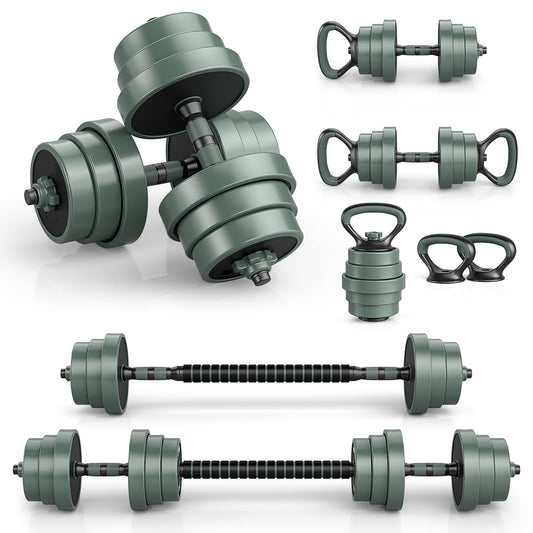 21KG/41KG Dumbbell Barbell Set, 4-in-1 Dumbbell, Barbell, Kettlebell & Push-Up Stand