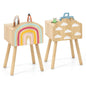 Kids Nightstand Set of 2 with Rainbow and Cloud Patterns