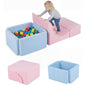 Soft Play Climbing Blocks, Baby Climb and Crawl Foam Play Set with Ball Pit and Suede Covers