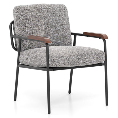 Accent Chair with Back Pillow and Wide Cushioned Seat