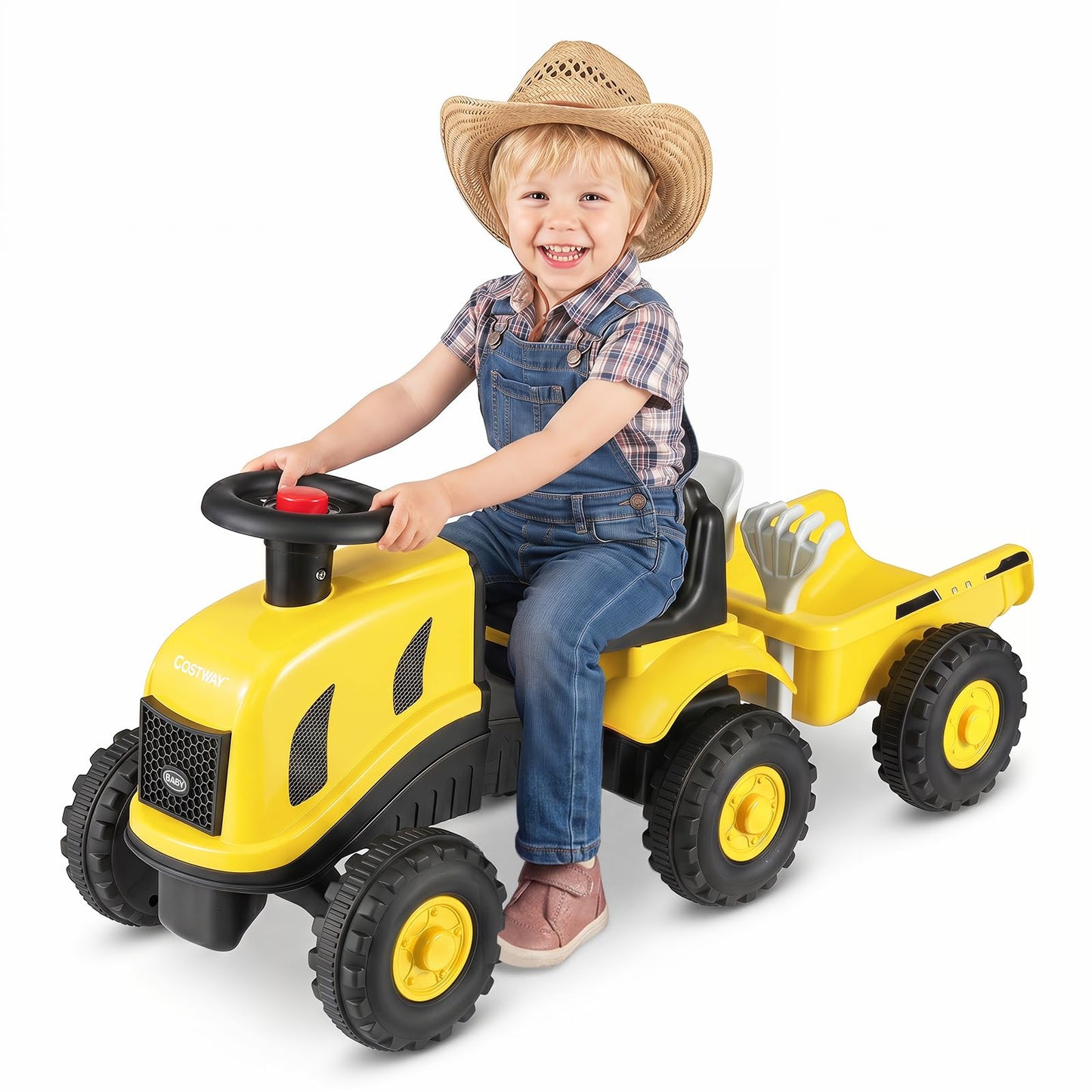 Kids Ride on Tractor with Detachable Trailer