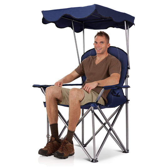 Folding Beach Chair with Shade Canopy and Carry Bag