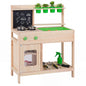 Kids Mud Kitchen Play Pretend Kitchen with Chalkboard Rotation Knobs and Cabinet
