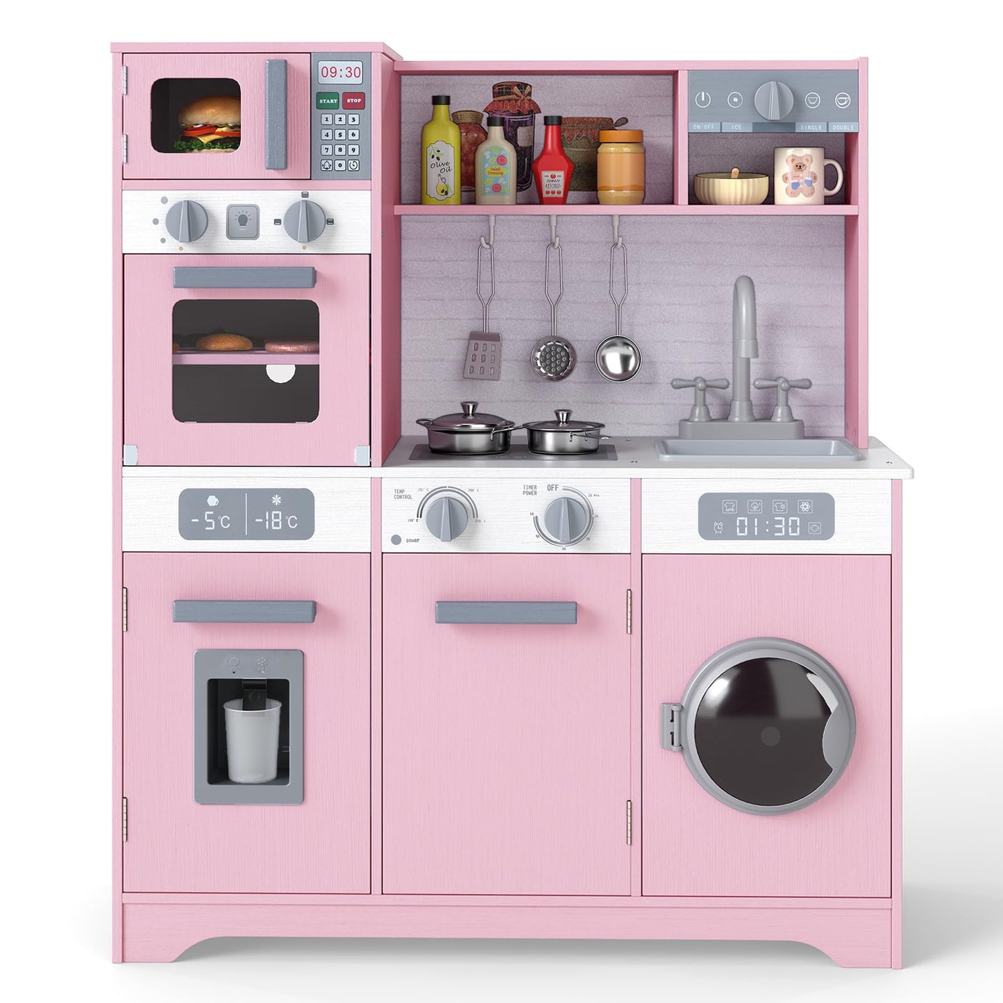 Kids Play Kitchen Toy Set with Water Dispenser and Sink