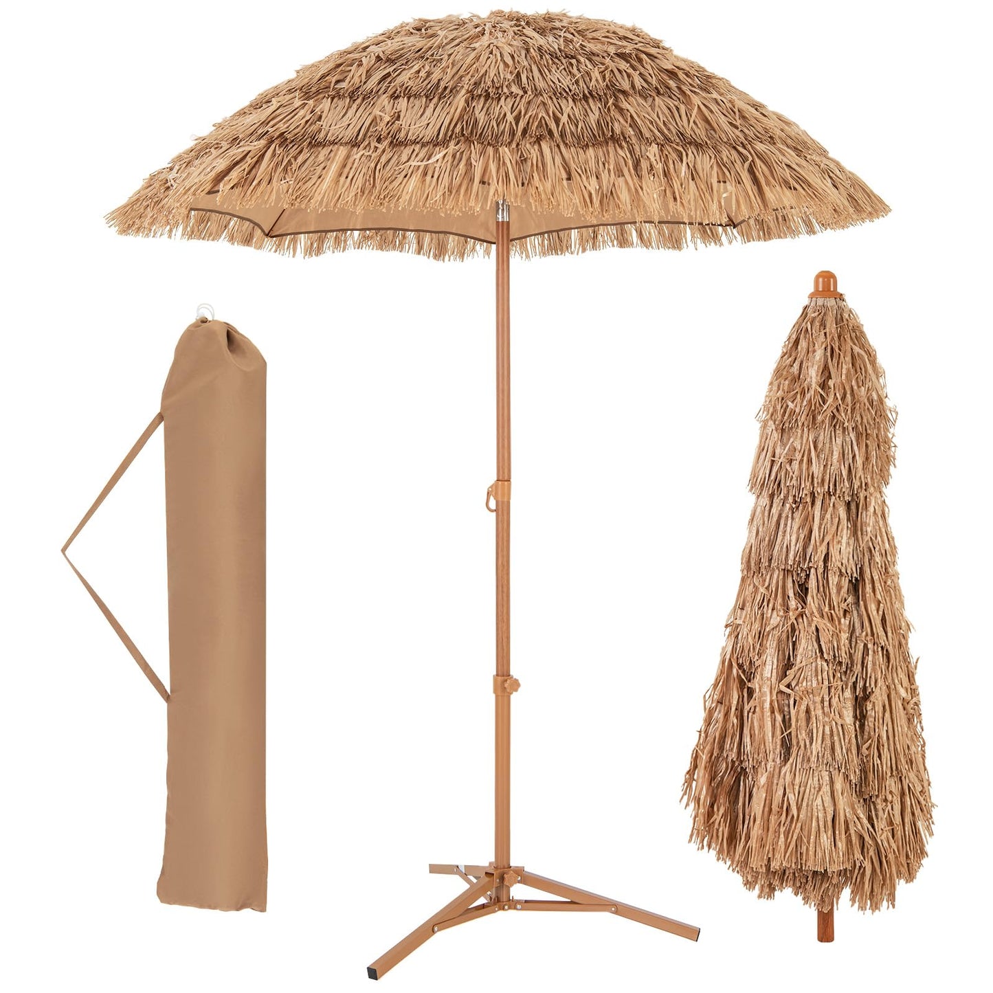 1.7m Garden Hawaii Parasol with Foldable Stand and Carry Bag