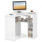 Charging Station and Storage Shelves, Space-Saving Wooden Gaming PC Laptop Table