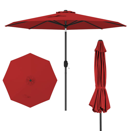 2.7m Waterproof Patio Umbrella with Tilt & Crank Handle