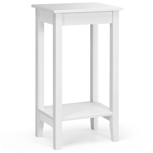 40x30x74cm Wooden Narrow Nightstand Sofa Side Table with Storage Shelves