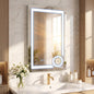 500x700mm Bathroom Mirror with LED Lights, 3x Magnifier, Anti-Fog